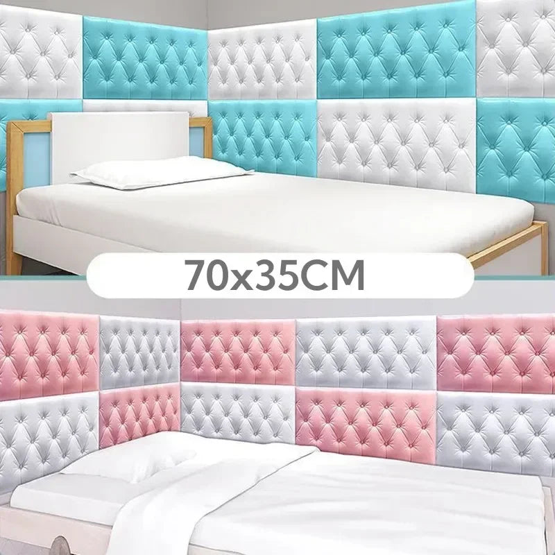 Bed Surrounding Soft Cover Headboard Anti-collision 3d Self-adhesive Wall Sticker Tatami Baby Backrest Bedroom Background