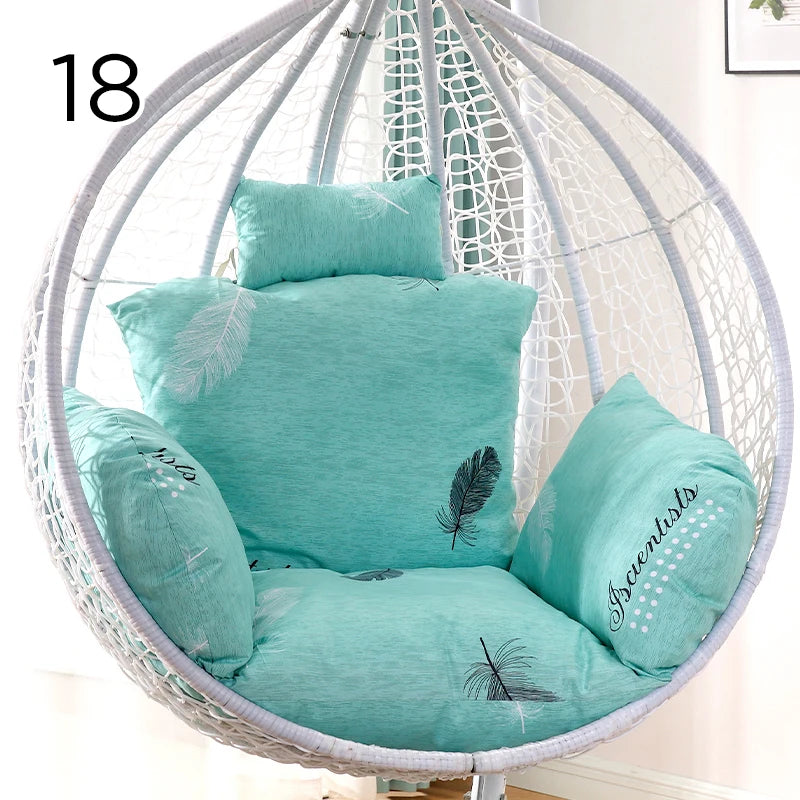 Unfilled S/L Swing Hanging Egg Swing Basket Seat Chair Cushion Cover Round Detachable Pillowcase for Home Patio Living Rooms