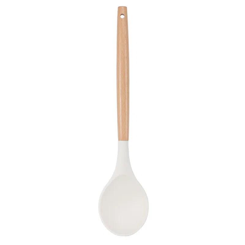 Silicone Kitchen Tools Wooden Handle Tongs Spatula Spoon Brush Whisk Kitchen Cooking Utensils Kitchen Gadgets Accessories