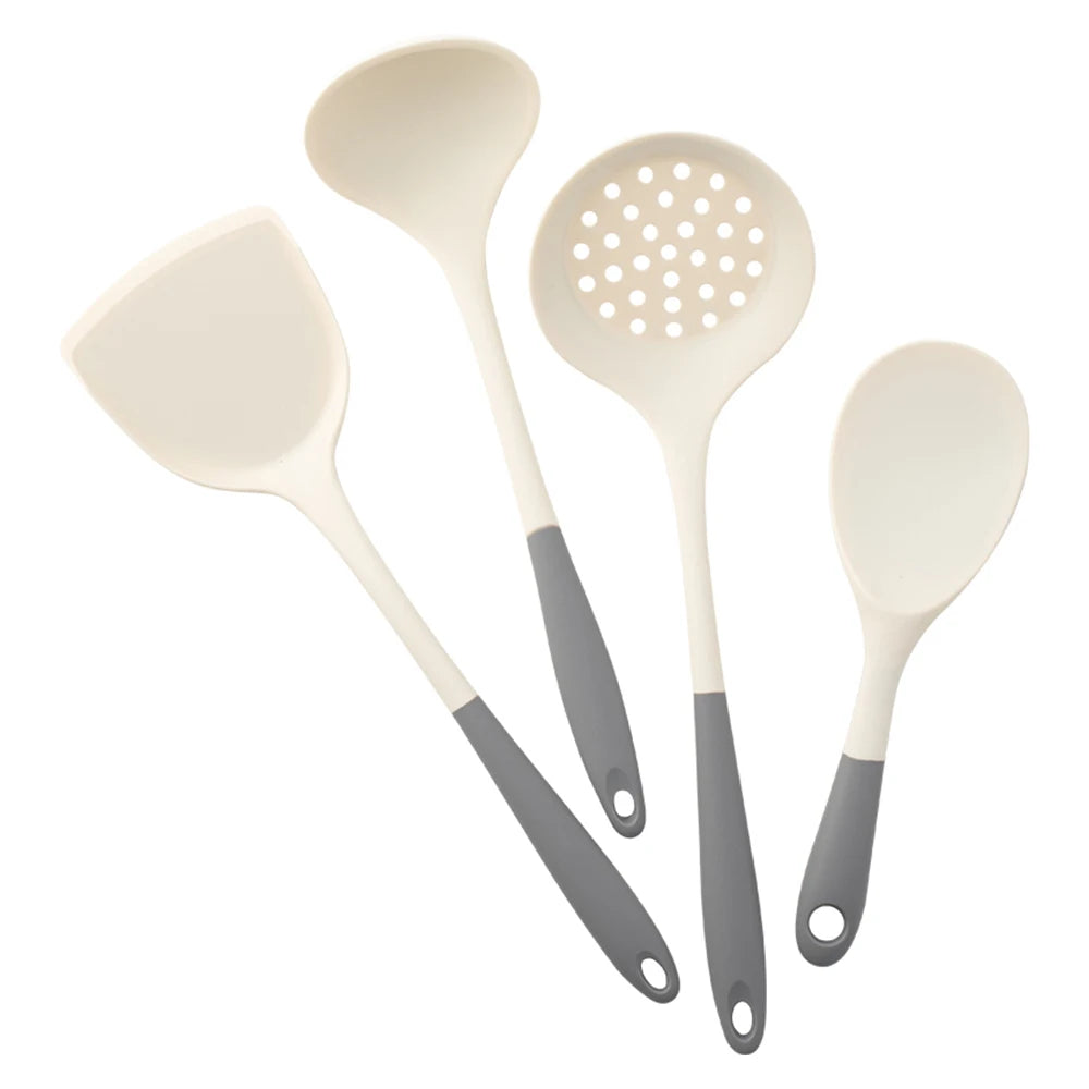 4Pcs Silicone Cooking Utensils Set Heat-resisting Kitchenware For Kitchen Non-stick Cooking Tools Set Spatula Shovel Rice Spoon
