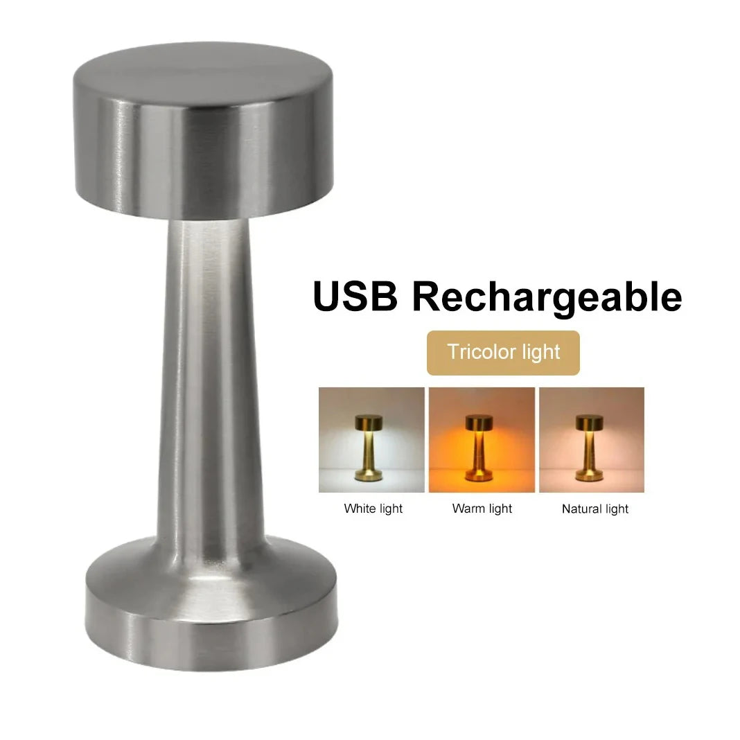 1200mAh Metal Rechargeable Touch Point Lamp Room LED Bedside Decor Table Lamp Restaurant Bar Desktop Mood Lighting Night Lights