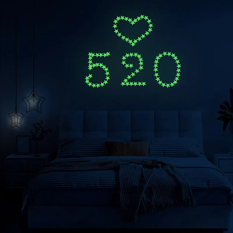 Luminous Stars Wall Stickers Kids Room Decoration Self-adhesive Decals Bedroom Background Home Decor Glow In The Dark Wallpaper