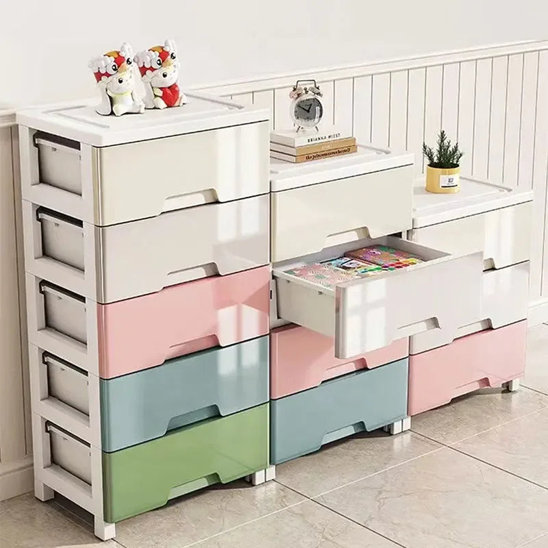 3/4/5/6/7 Layer  Drawer Storage Cabinet Storage Organizer with Wheels Multifunction Dustproof Wardrobe