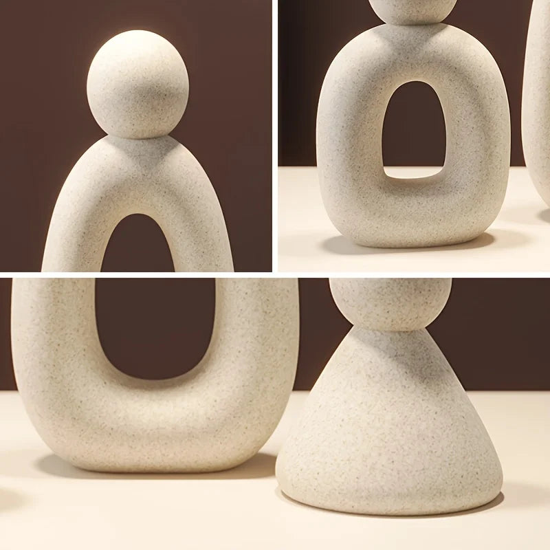 3pcs/set Family Statue Modern Style Home Decor Hollow Sculpture Nordic Living Room Ornaments Bedroom Decoration Figurines Gift