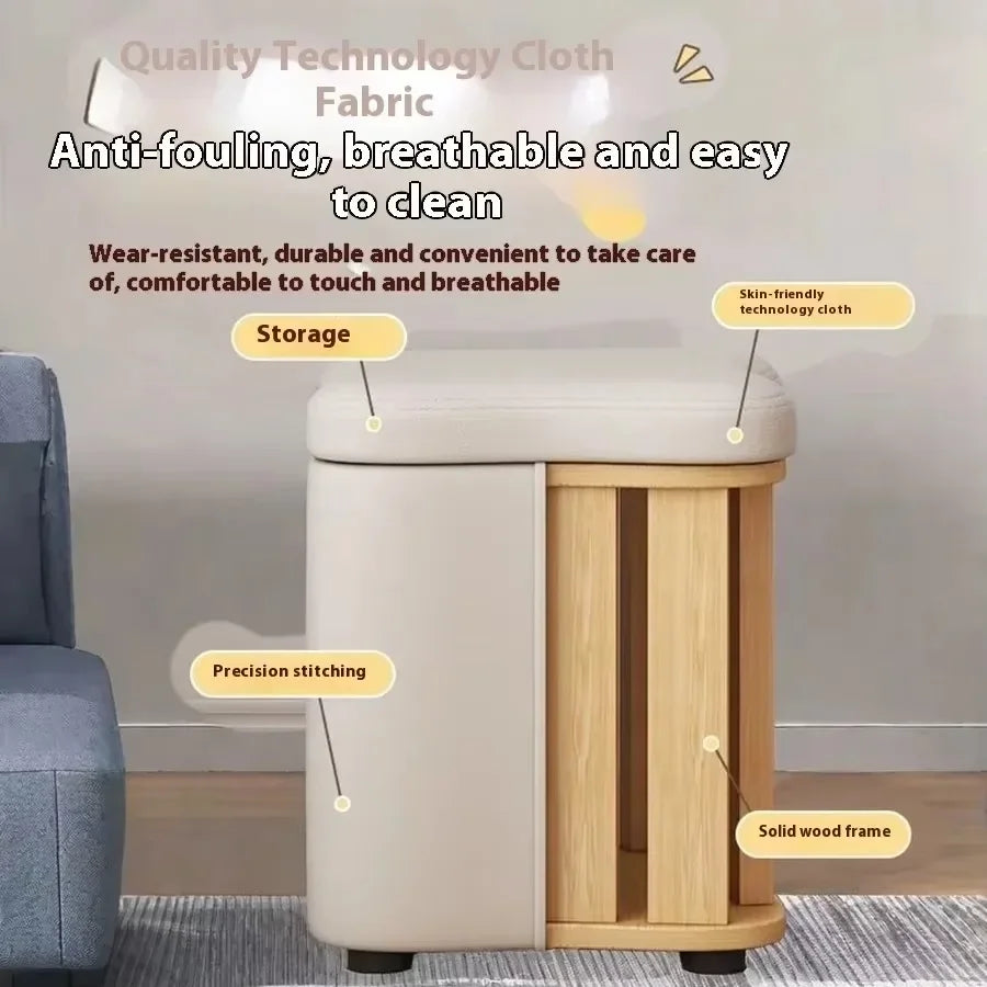 Dressing Stools Armless Leatherwear Entryway Chairs Carrying Storage Stools Makeup Room Footrest Vanity Stool for Living Room