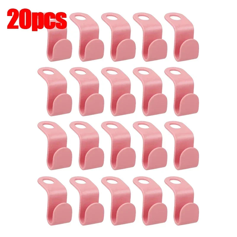 50/5Pcs Clothes Hanger Hooks Space Saving Closet Connector Hook Cascading Hanger Plastic Extender Clips Wardrobe Coat Organizer
