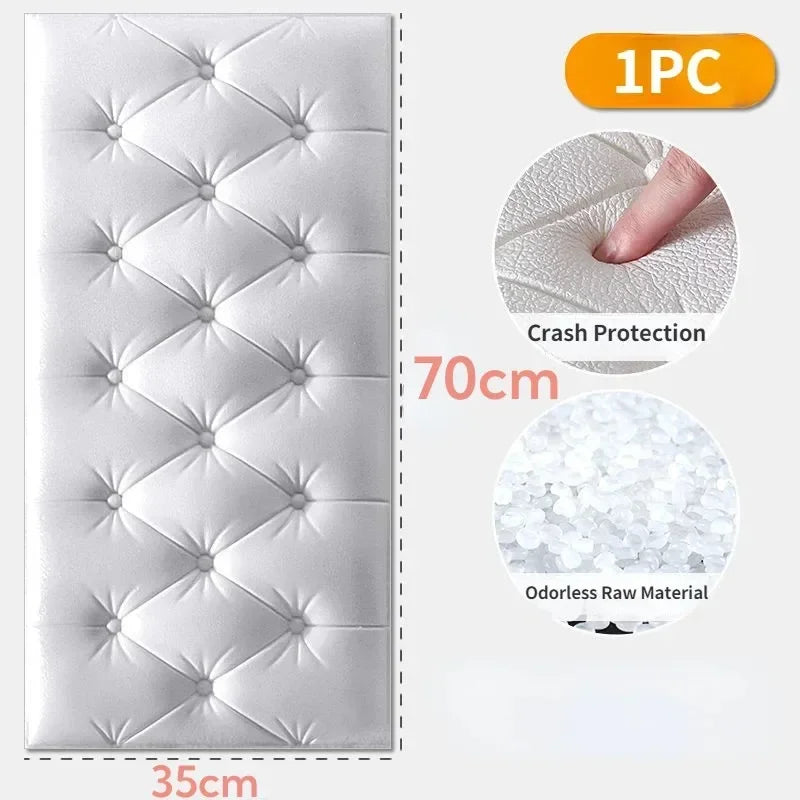 Bed Surrounding Soft Cover Headboard Anti-collision 3d Self-adhesive Wall Sticker Tatami Baby Backrest Bedroom Background