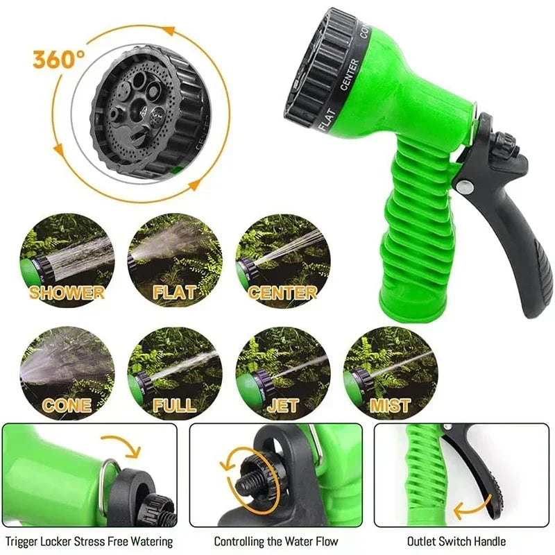 2025 Model Retractable Magic Hose High-Pressure Car Washing Device Water Gun Garden Water Pip Household Garden Watering Hose