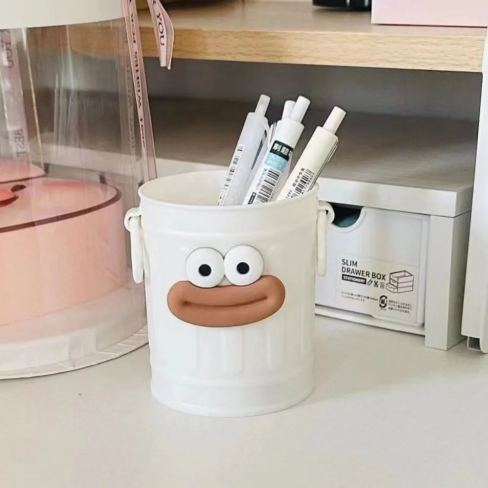 1 Pc cartoon pen holder, simple storage holder, for office storage, desk storage, home study storage (random letter stickers)