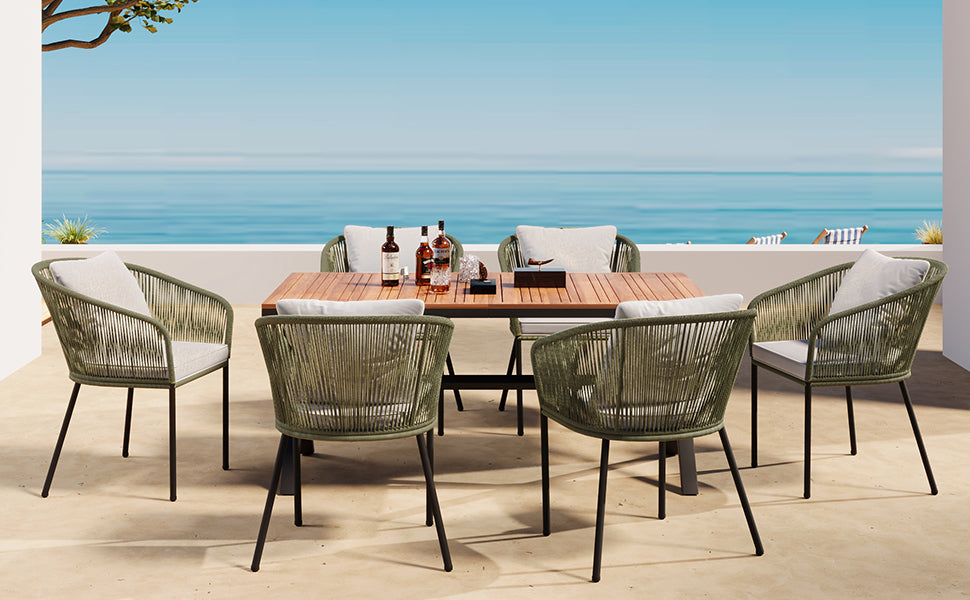 7 Pieces Patio Dining Set, All-Weather Outdoor Furniture Set with SHIPPING ONLY IN USA