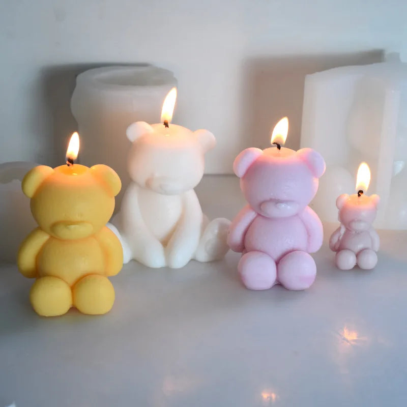 3D hanging bear mold baking cake DIY fragrance gypsum home decor scented candle silicone mold
