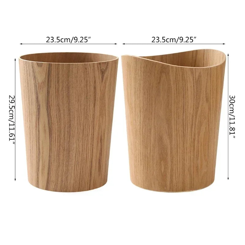 Creative Storage Wooden Trash Can Home Bucket Garbage Bin Hotel Living Room Office Wastebasket Cans Nordic Recycling Bin