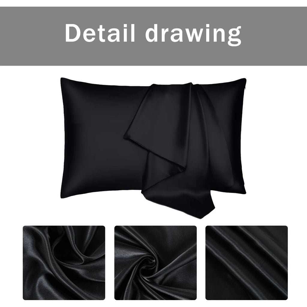 Silk Satin Pillowcase Simple Solid Color Pillow Cover Bedding Household Smooth Multicolor Satin Pillowcase Household 66x51cm