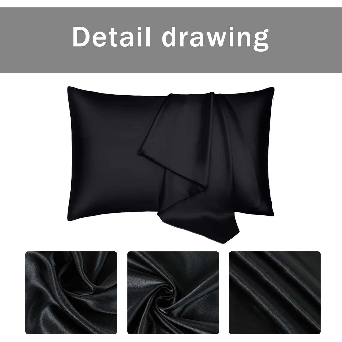 Silk Satin Pillowcase Simple Solid Color Pillow Cover Bedding Household Smooth Multicolor Satin Pillowcase Household 66x51cm