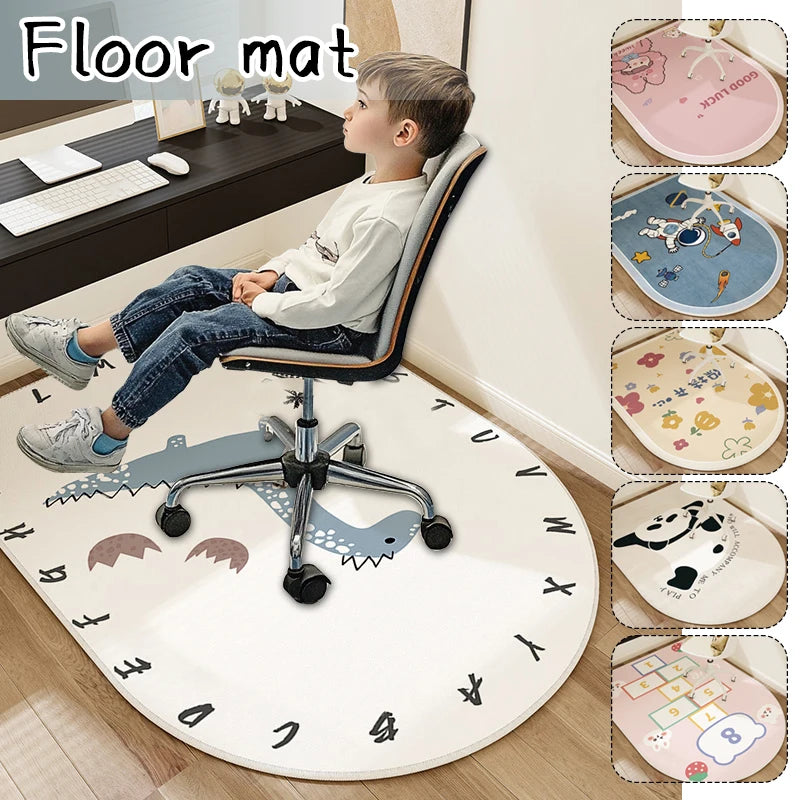 Kids Study Room Computer Chair Mat E-sports Swivel Chair Non-slip Carpet Living Room Table Study Computer Desk Foot Mat