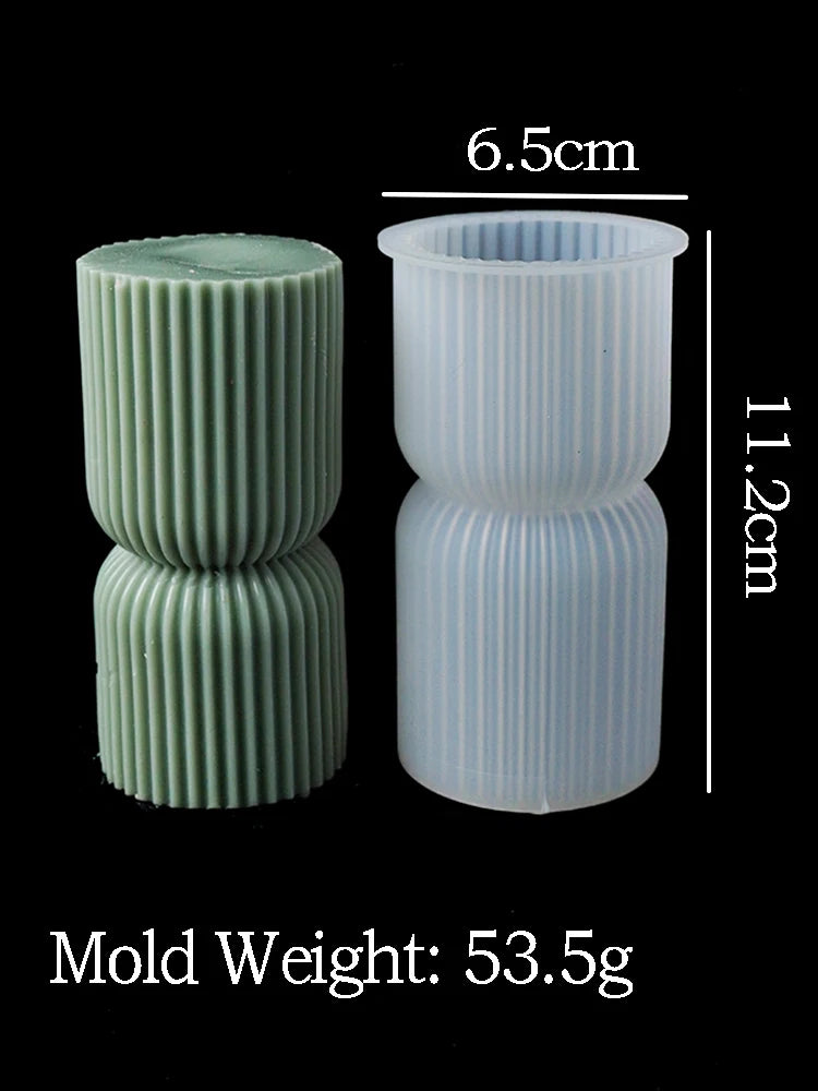 3D Geometric Silicone Candle Mold New Texture Cylindrical Scented Soap Mold DIY Square Column Hexagonal Cylinder Mold Home Decor