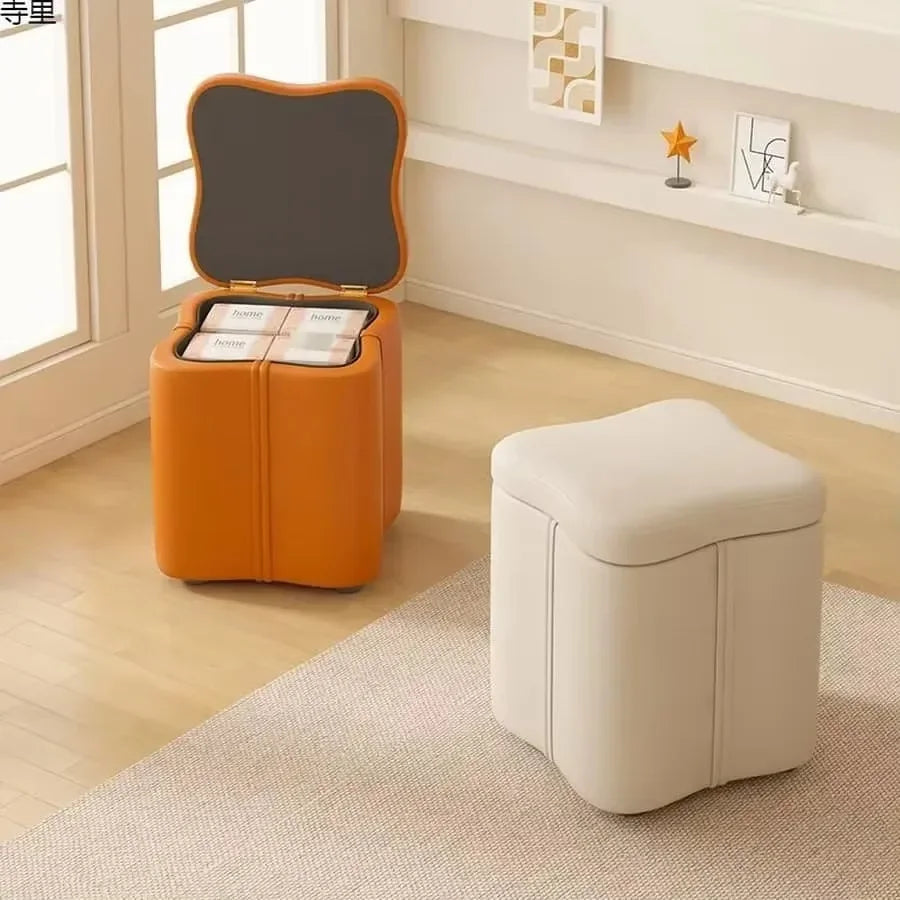 Dressing Stools Armless Leatherwear Entryway Chairs Carrying Storage Stools Makeup Room Footrest Vanity Stool for Living Room