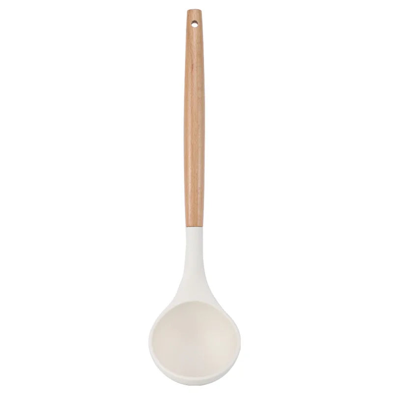 Silicone Kitchen Tools Wooden Handle Tongs Spatula Spoon Brush Whisk Kitchen Cooking Utensils Kitchen Gadgets Accessories