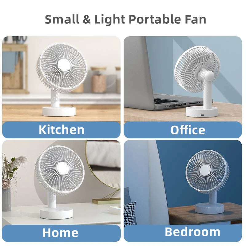 Mini USB Table Fan 4 Speeds Portable Desktop Table Cooling Fan Powered by USB Strong Wind Kipas USB Desk Fan