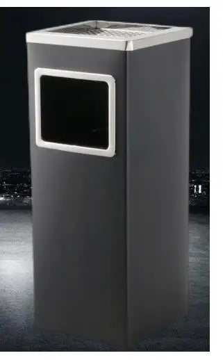 Round Ashtray Outdoor Stainless Steel Waste Bin Public Place Garden Standing Metal Square Trash Can with Ashtray