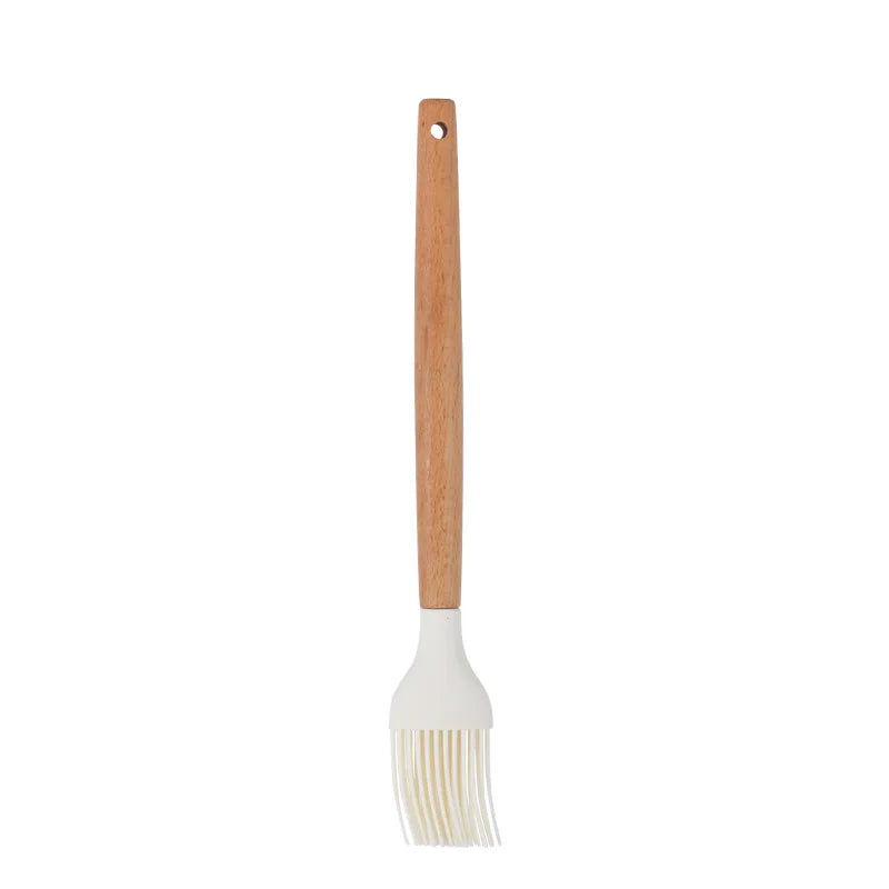 Silicone Kitchen Tools Wooden Handle Tongs Spatula Spoon Brush Whisk Kitchen Cooking Utensils Kitchen Gadgets Accessories