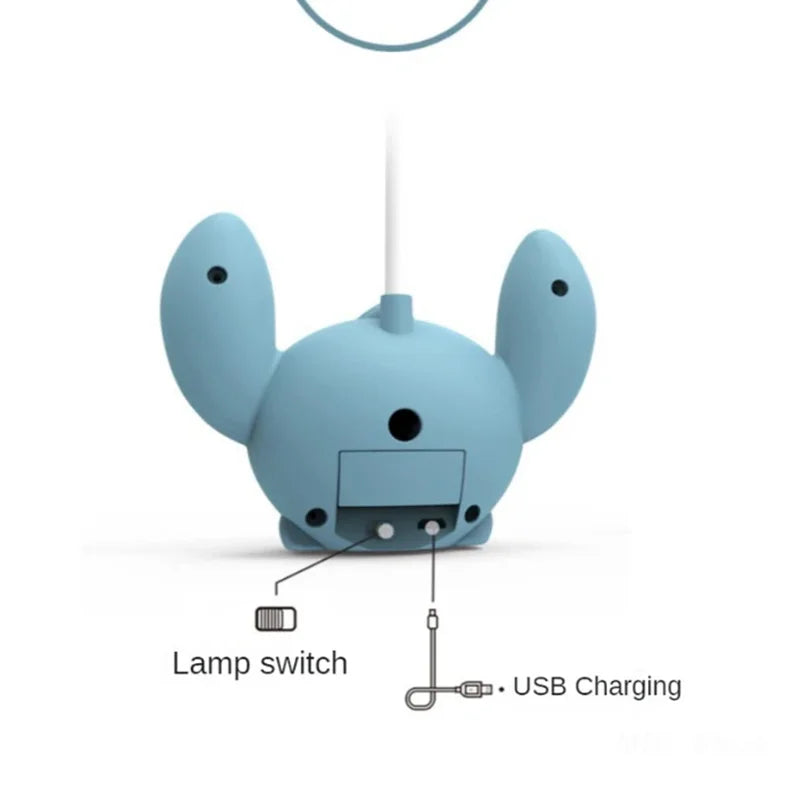 Disney Stitch Led Nightlight Anime Cutoon Desk Lamp Foldable Sharpener Eye Protection Desk Lamp Usb Charging Kid Christmas Gift