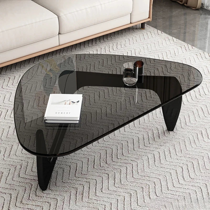 Modern Minimalist Creative Coffee Table for Small Households,Living Rooms,Tempered Glass Tea Table,Internet Famous Tea Table
