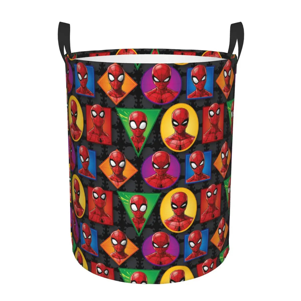 Custom Superheros Movie Collection Laundry Hamper Large Clothes Storage Basket Spider Man Comics Toys Bin Organizer for Nursery