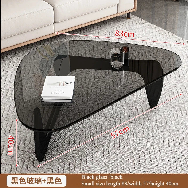 Modern Minimalist Creative Coffee Table for Small Households,Living Rooms,Tempered Glass Tea Table,Internet Famous Tea Table