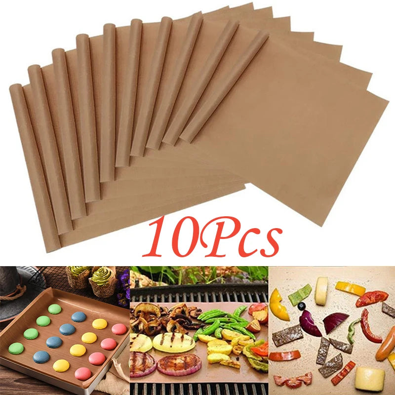 1/5/10 Pcs Baking Mat Sheet 40*60cm or 30*40cm Reusable Non-Stick Oil-Proof Baking Paper Heat-Resistant Oven Liner Sheet BBQ Pad