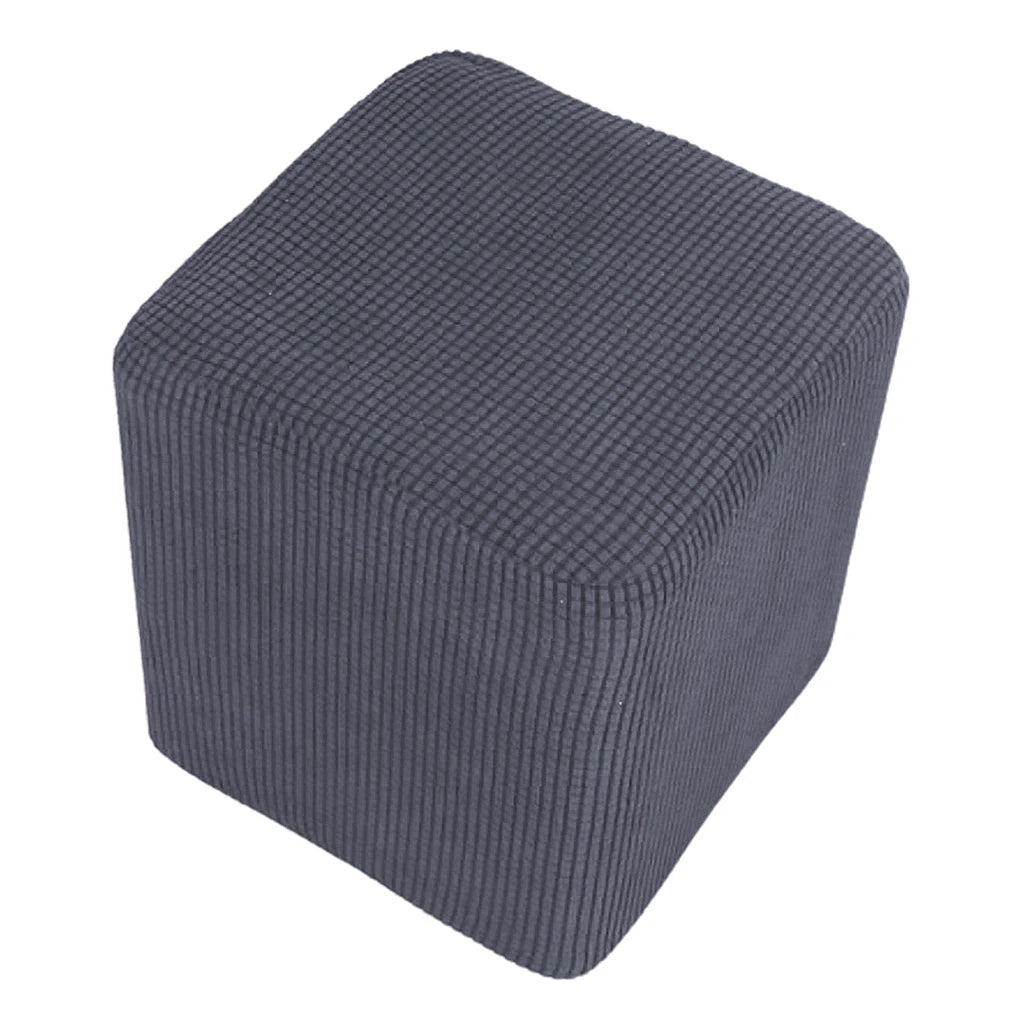 New Solid Stretch Ottoman Slipcover Sofa Footstool Cover Storage Protector