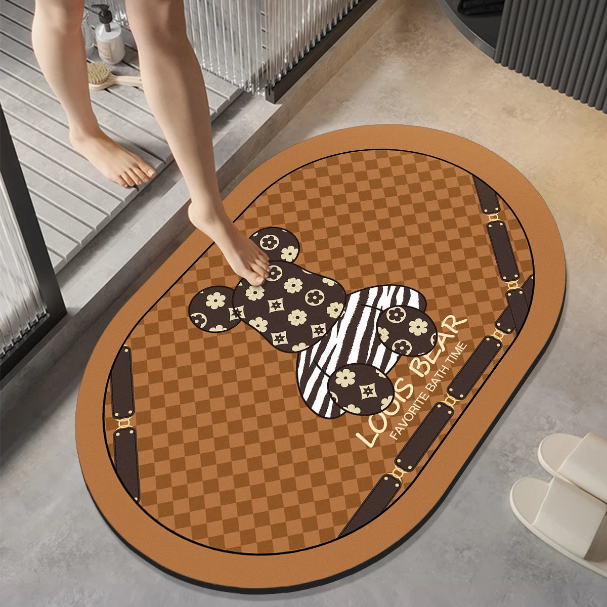 Soft diatom mud bathroom non-slip floor mat, quick-drying foot mat at the door of the bathroom, toilet toilet rug