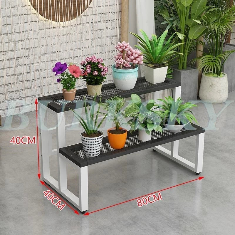 Flower Stand Plant Stand 2/3/4Tier Flower Shelf Planter Rack Storage Organizer Display Indoor Garden Balcony Floor-standing Rack
