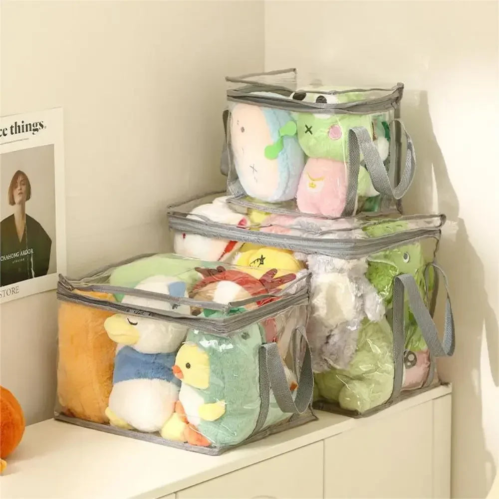 PVC Waterproof Toy Storage Box Large Capacity Multifunctional Folding Bag Waterproof Dustproof Transparent Home Storage Bag
