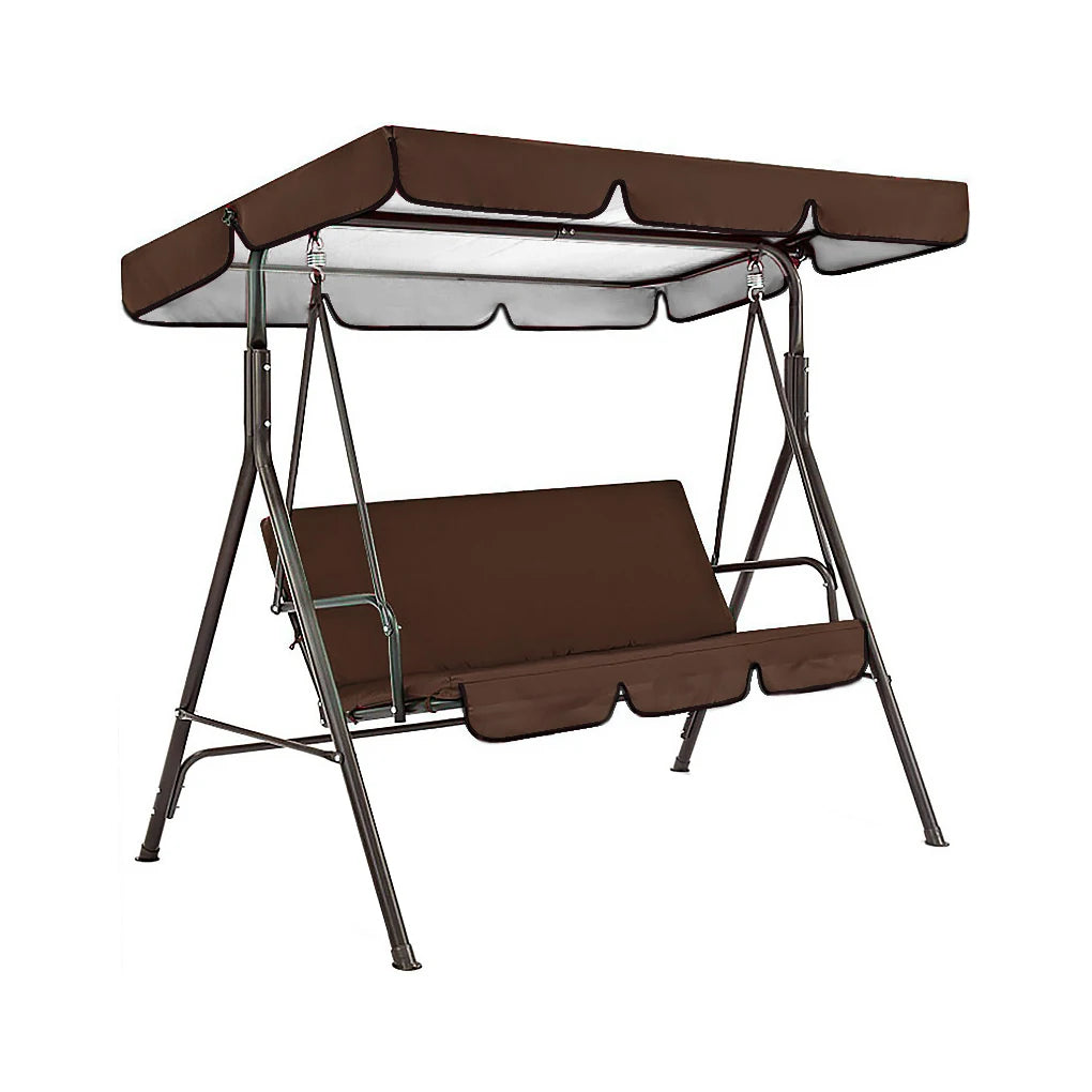 2PCS 210D Coating Uv-Resistant Waterproof Garden Chairs Patio Swing Cover Set Swing Canopy Seat Top Awning 190*132*15cm