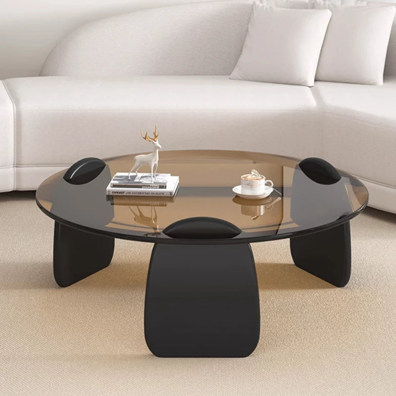 Round Center Table Glass Aesthetic Room Furniture Corner Tables Side Home Coffee Living Low Hospitality Tisch Hall Luxury