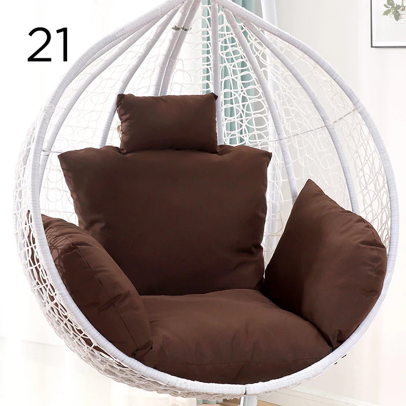 Unfilled S/L Swing Hanging Egg Swing Basket Seat Chair Cushion Cover Round Detachable Pillowcase for Home Patio Living Rooms