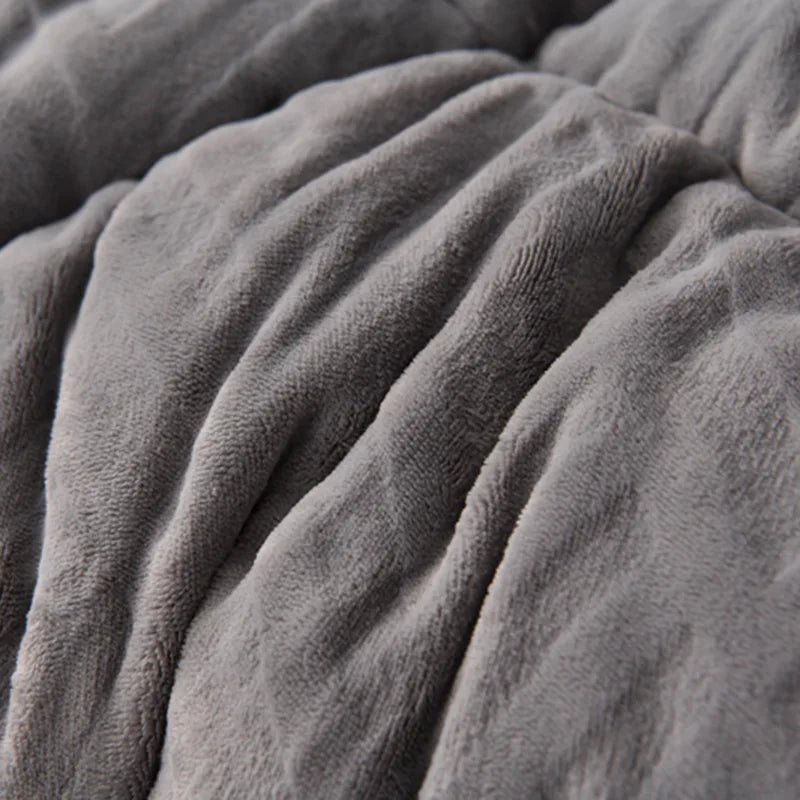 Super Warm Lamb Cashmere Quilt Winter Blanket Velvet Fabric Quilts Thickened Comforter Core Queen Full Size Weighted Blankets