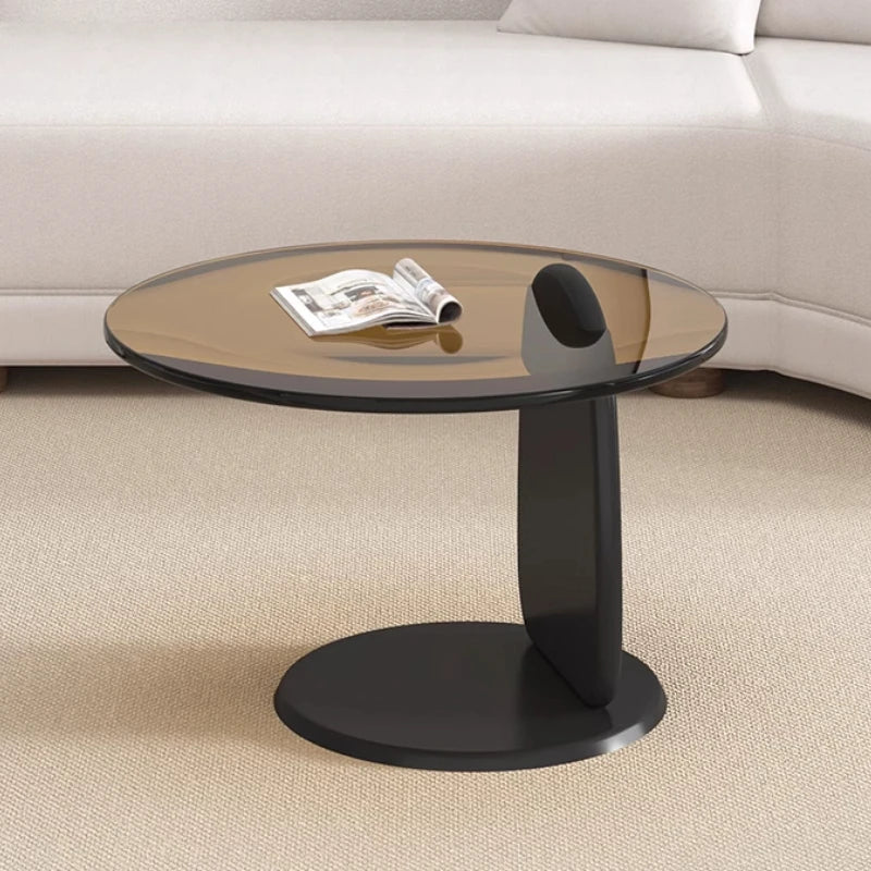 Round Center Table Glass Aesthetic Room Furniture Corner Tables Side Home Coffee Living Low Hospitality Tisch Hall Luxury