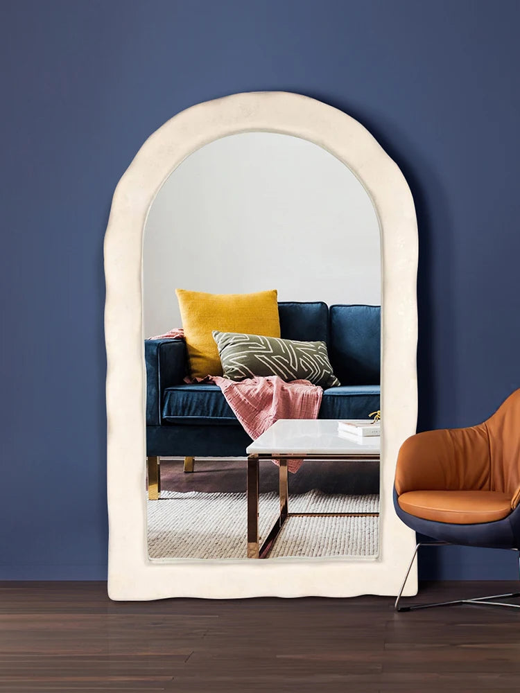French Luxury Full-length Mirror Creative Undulating Frame Mirror Modern Home Decoration European Style HD Mirror Size 60x160cm