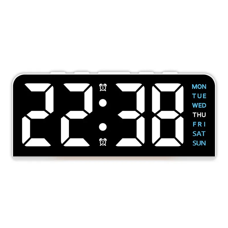 7'' LED Digital Alarm Clock Table Clock Three-Level Adjustable Brightness Dimmer/Dual Alarm/Temp/Date/Night Light for Bedrooms