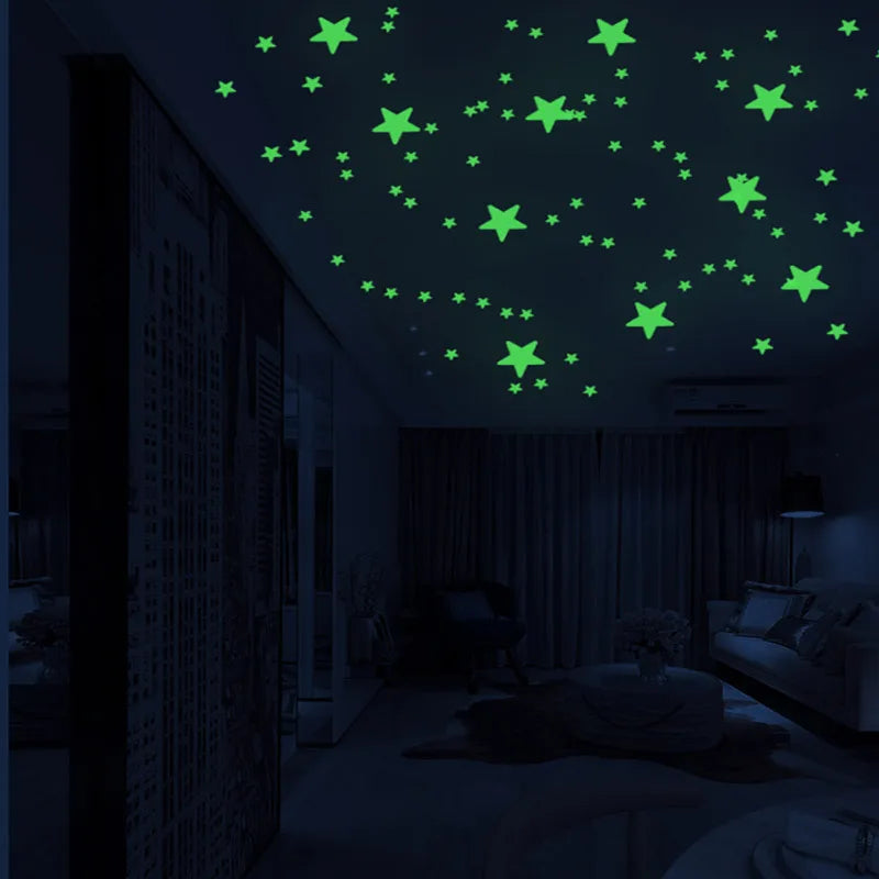 Luminous Stars Wall Stickers Kids Room Decoration Self-adhesive Decals Bedroom Background Home Decor Glow In The Dark Wallpaper