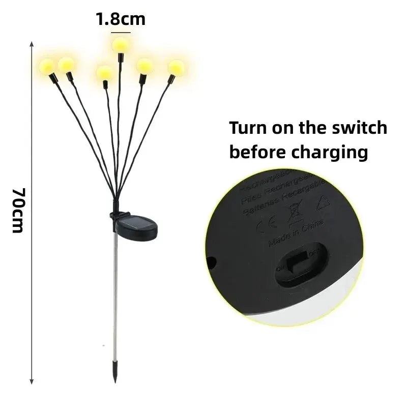 LED Solar Jellyfish Mushroom Fairy Light RGB Waterproof Energy-saving Solar Garden Lamp for Outdoor Lawns Courtyard Decor Light
