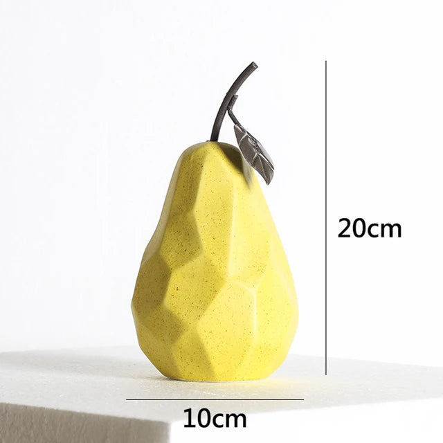 Nordic Sculpture Figurines For Interior Office Desk Accessories Home Decor Pear Apple Ceramic Decor Abstract Fruit Ornaments