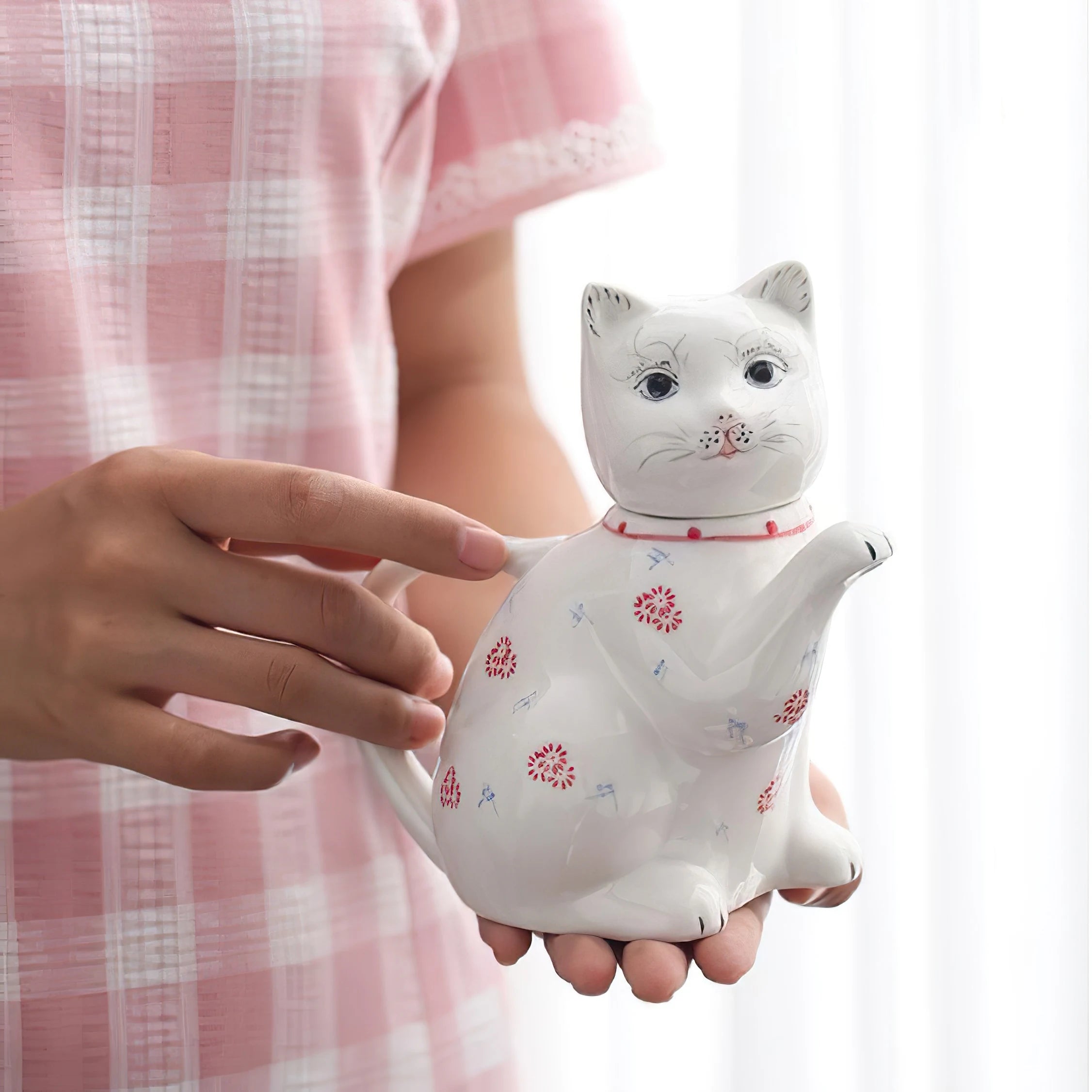 Ceramics Teapot WaterWare Cat Kettle Porcelain FlagonPot Drink Juice Bottle Bone China Jug Drinkware Household Kitchen Supplies