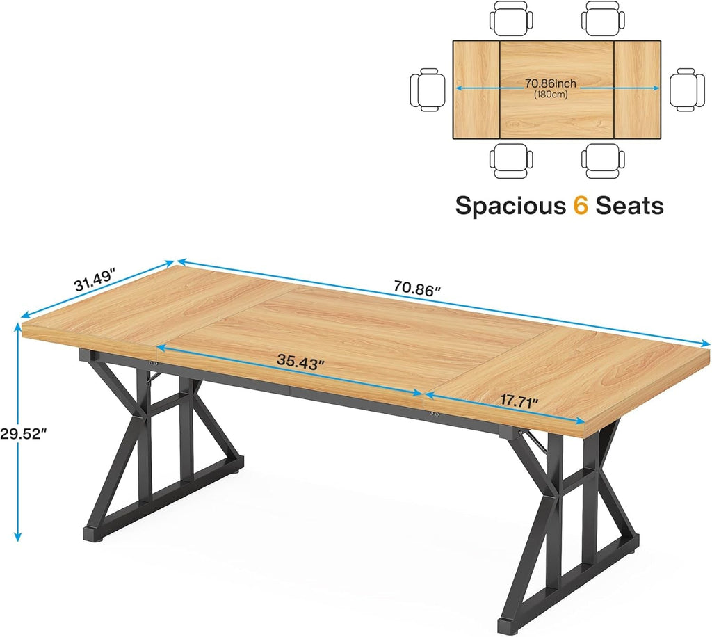 70.8-Inch Executive Desk, Large Computer Office Desk Workstation SHIPPING ONLY IN USA