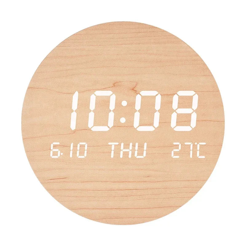 LED Digital Wall Clock Temperature Date Time Multi-function Display Living Room Home Bedroom Silent Clock Fashion Wall Clock