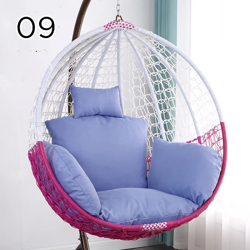 Unfilled S/L Swing Hanging Egg Swing Basket Seat Chair Cushion Cover Round Detachable Pillowcase for Home Patio Living Rooms