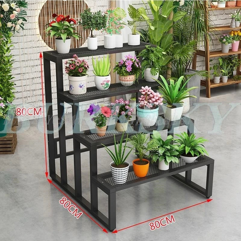 Flower Stand Plant Stand 2/3/4Tier Flower Shelf Planter Rack Storage Organizer Display Indoor Garden Balcony Floor-standing Rack