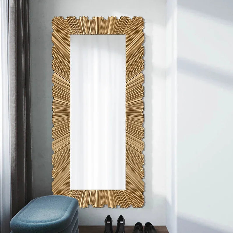 Full-Length Mirror European Style Stand-Alone Tall Floor-Mounted Mirror for Home Decor
